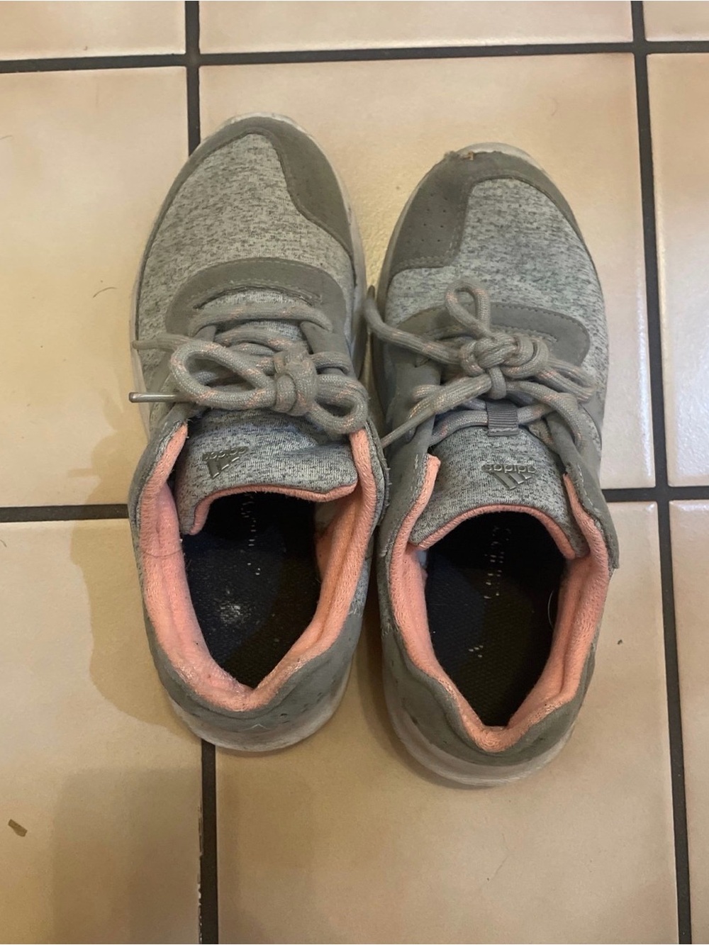 adidas Women's Gray and Pink Lined Sneakers